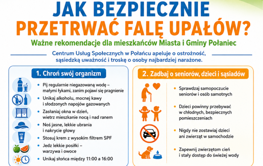Zdjęcie do Uwaga! Ekstremalne temperatury w naszej gminie &ndash; jak bezpiecznie przetrwać falę upał&oacute;w?